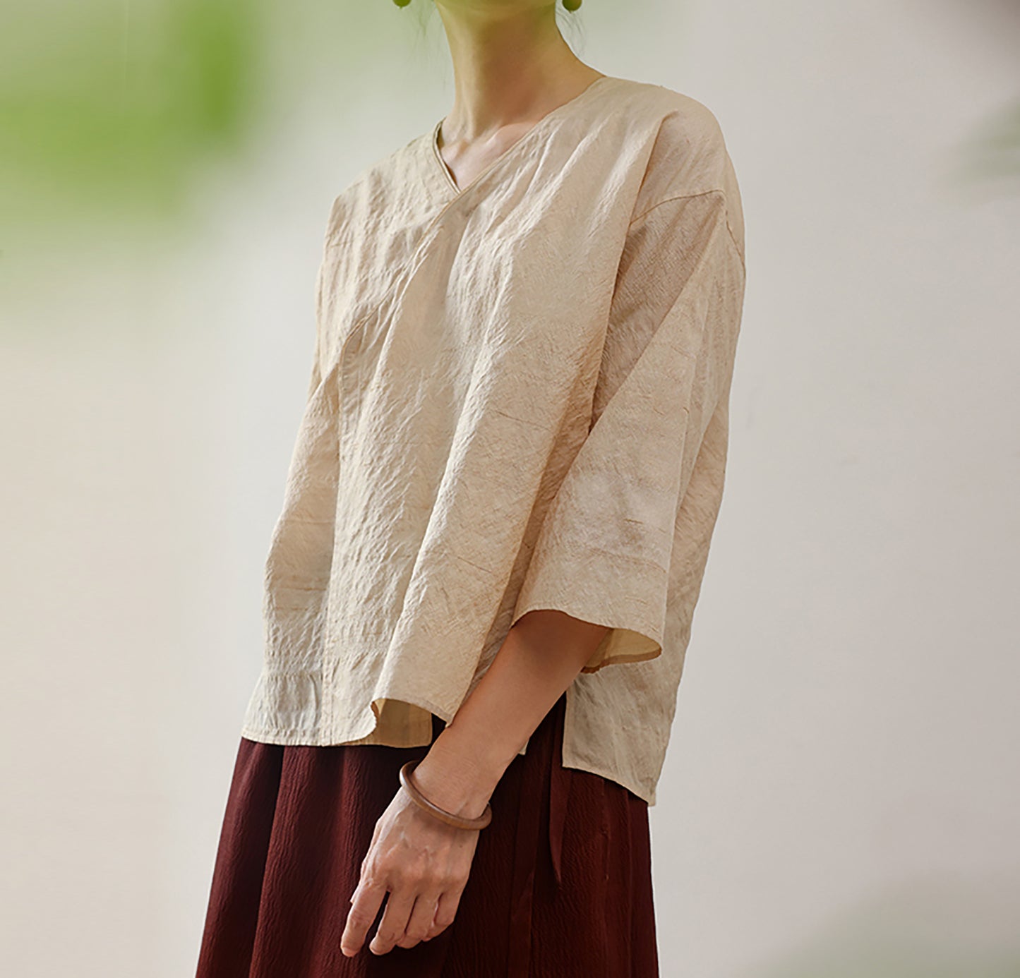 edoa Tussah Dupioni Silk Hanfu Blouse