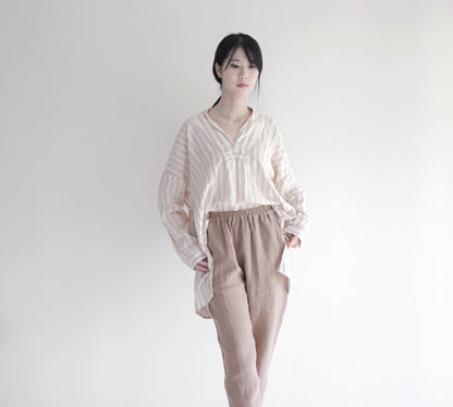 edoa linen striped blouse