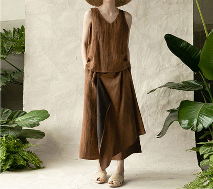edoa Cracked Mud Silk Tank
