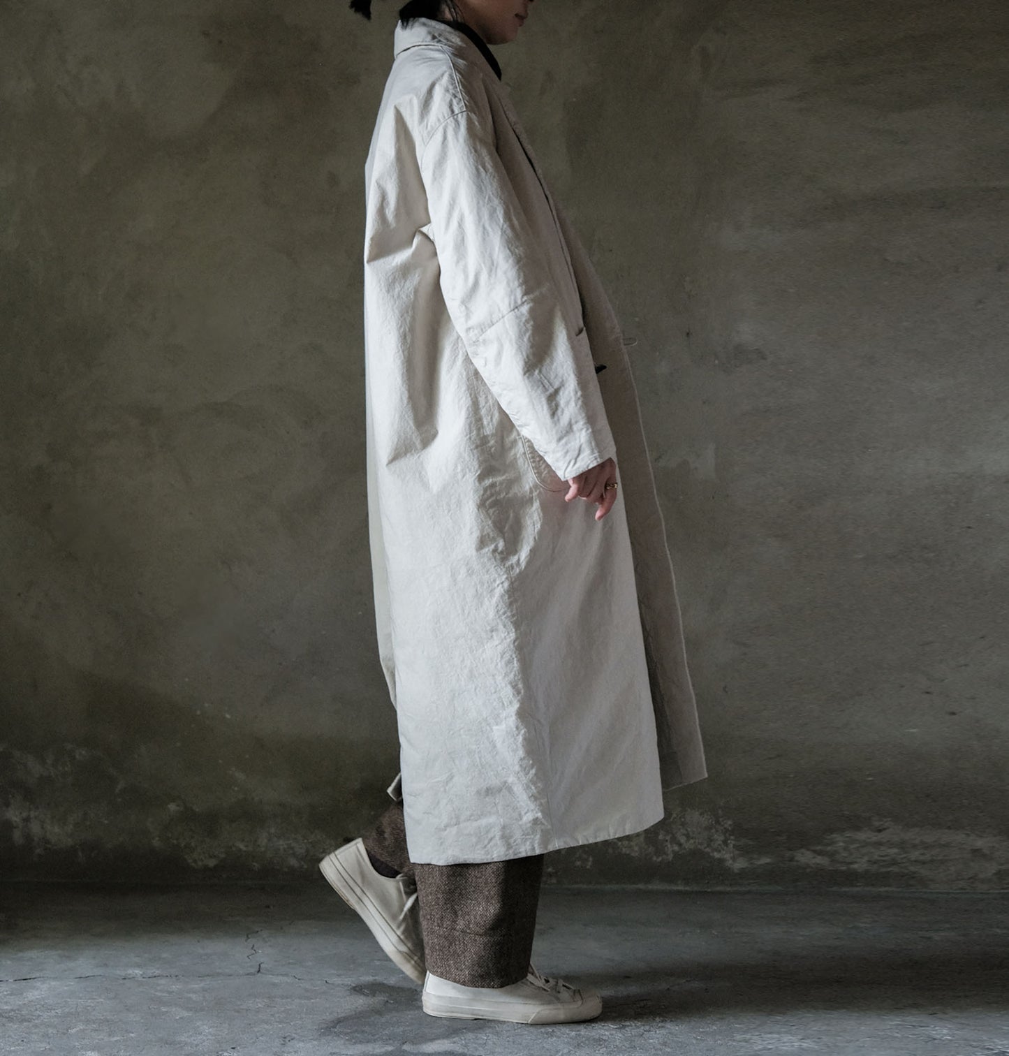 edoa Paper Cotton Padding Cocoon Coat