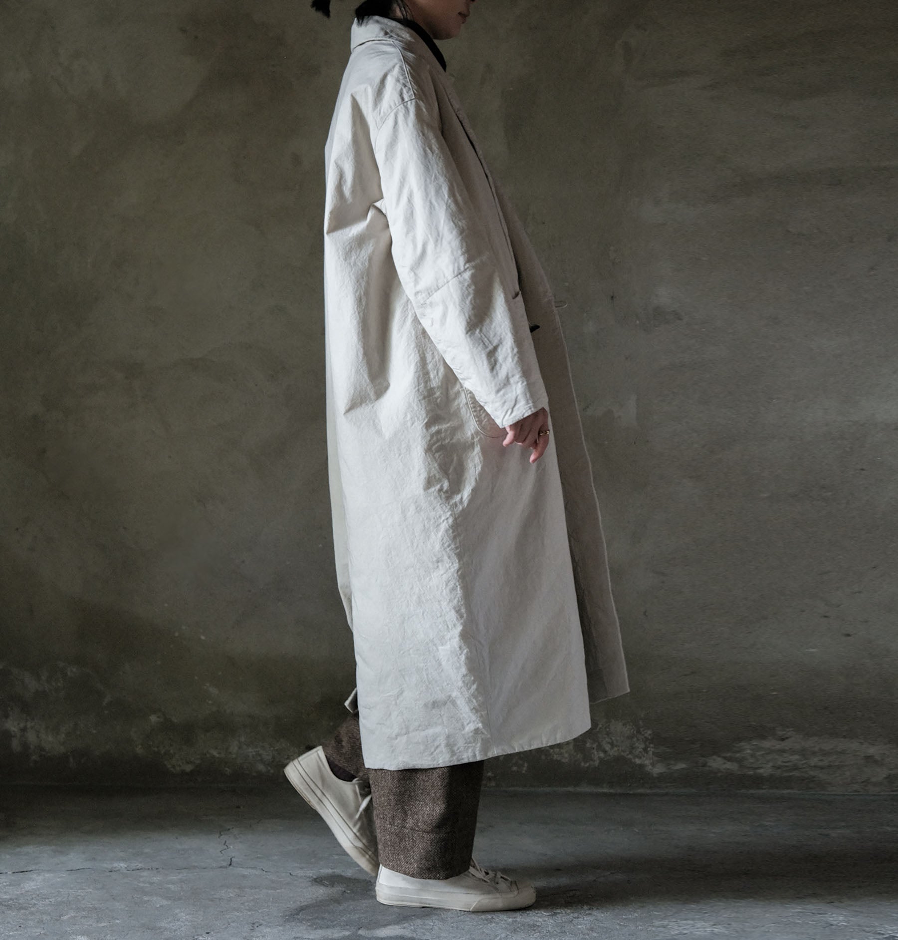 edoa Paper Cotton Padding Cocoon Coat