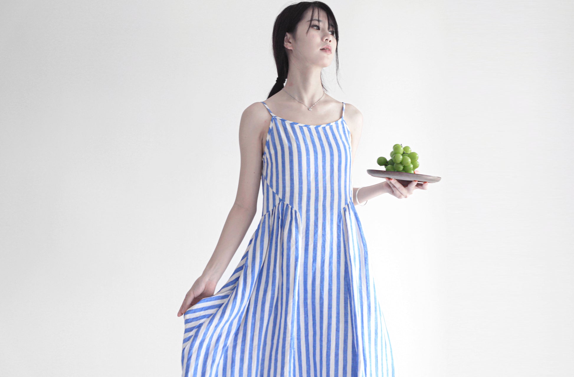 edoa linen striped dress