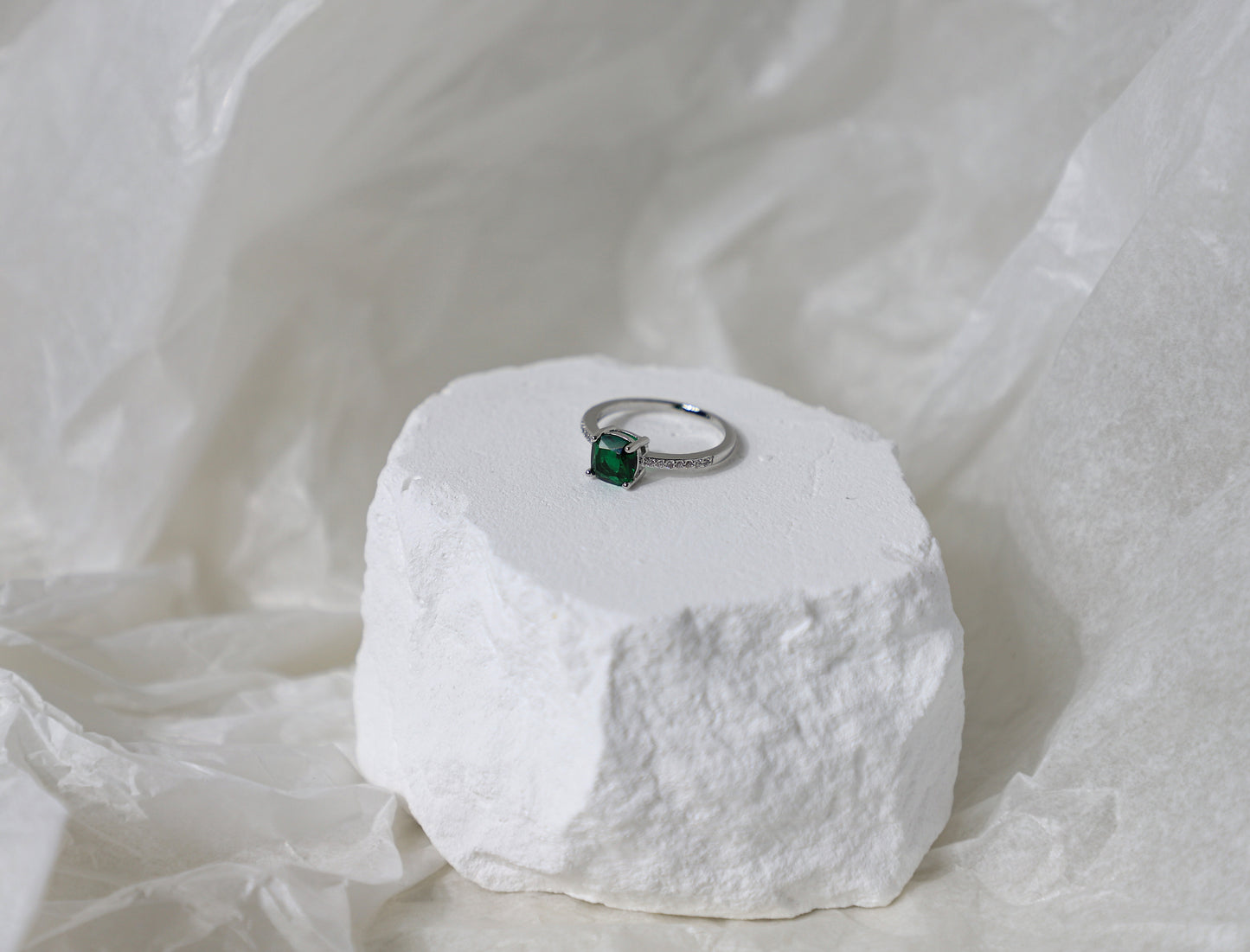 square birthstone ring