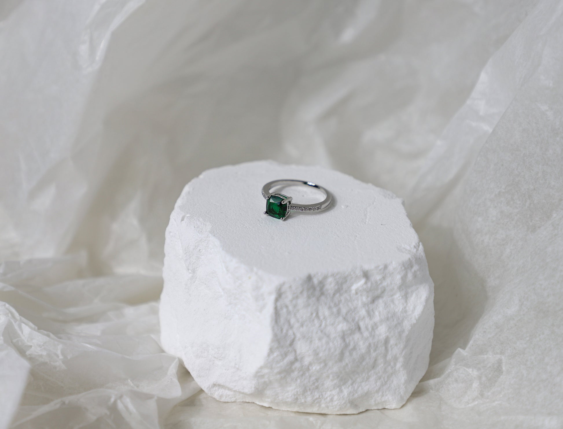 square birthstone ring