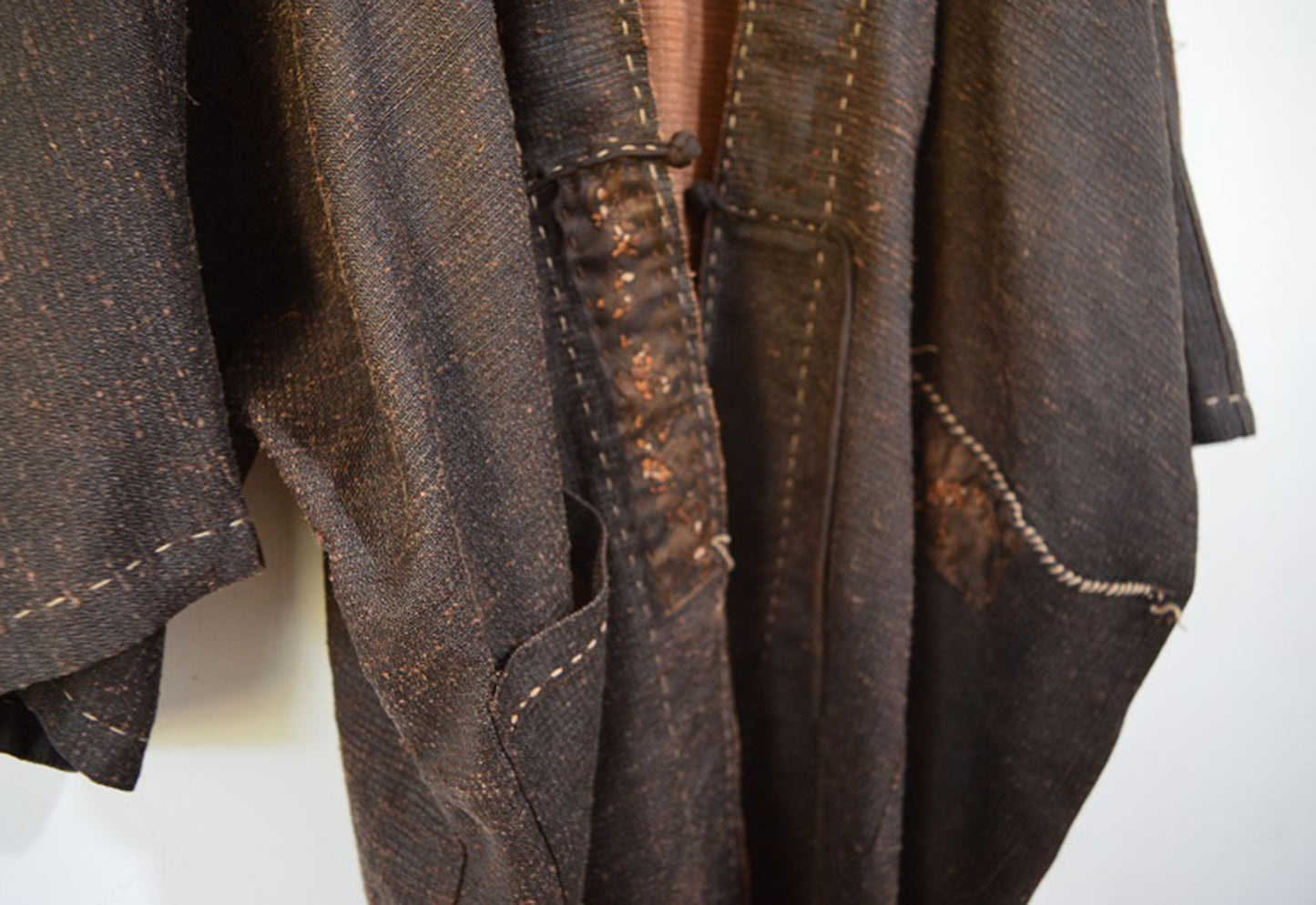 edoa Reversible Mud Tussah Silk Dust Coat