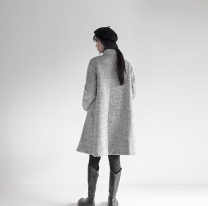 edoa loop-yarns wool trapeze coat