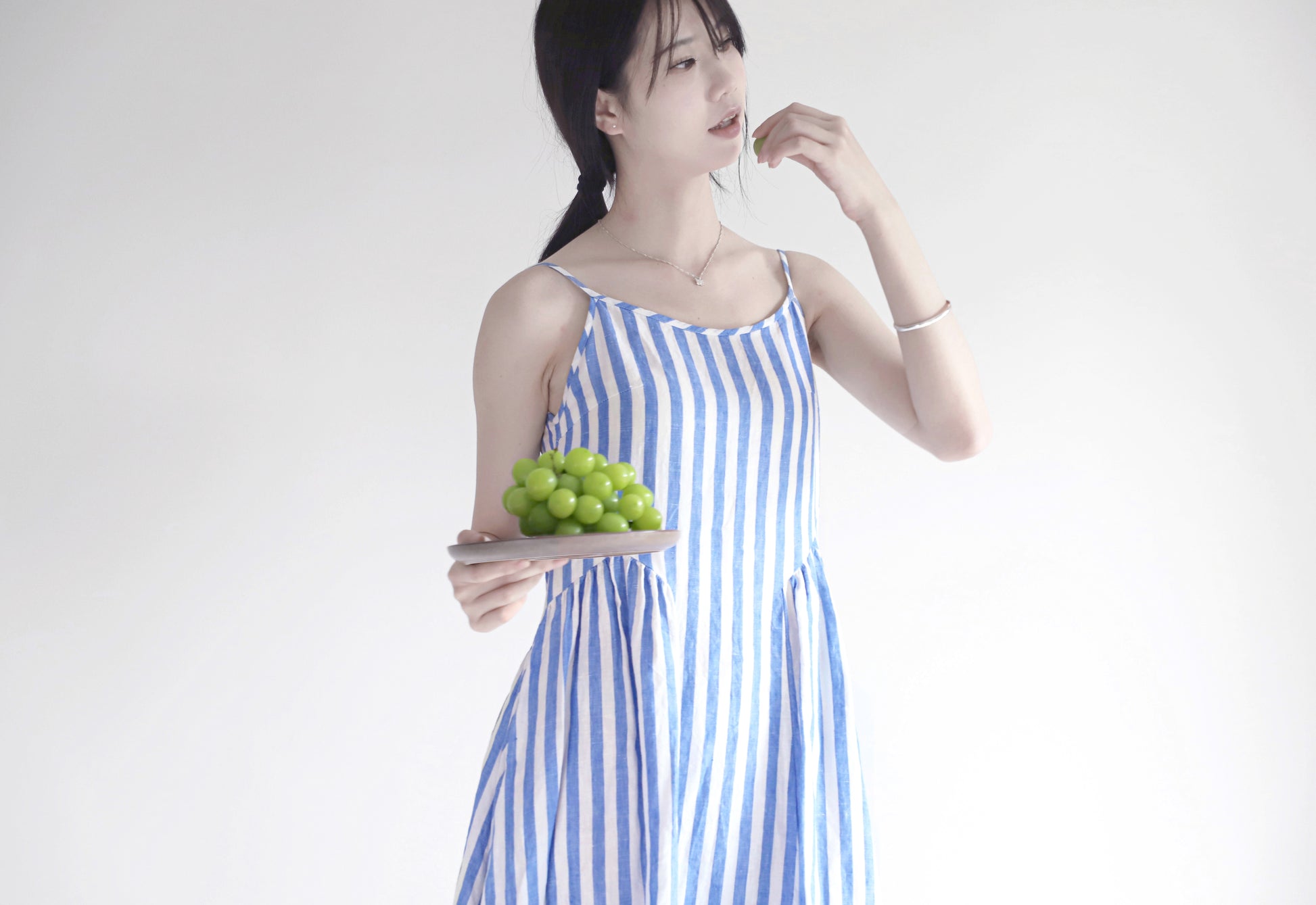 edoa linen striped dress