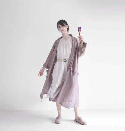 edoa oversized shawl collar linen coat
