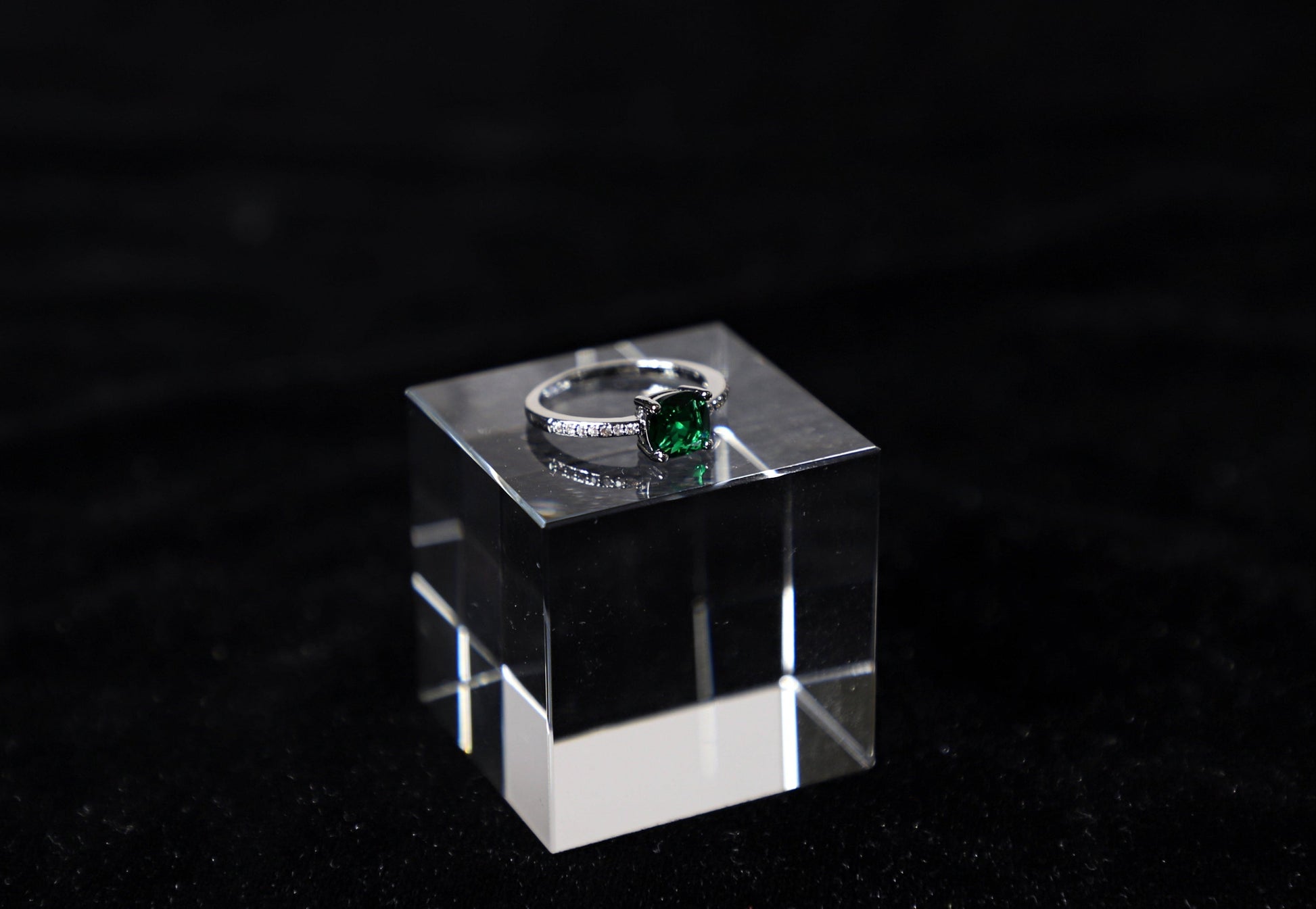 square birthstone ring