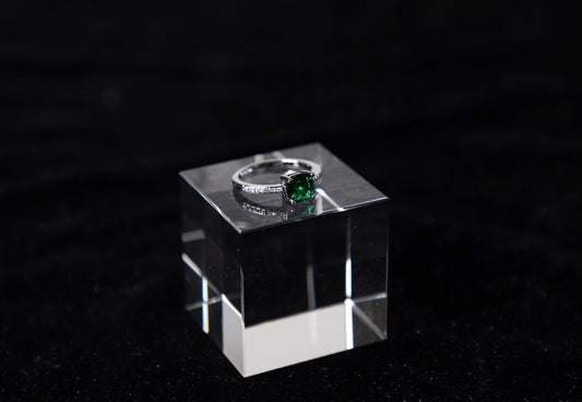 square birthstone ring