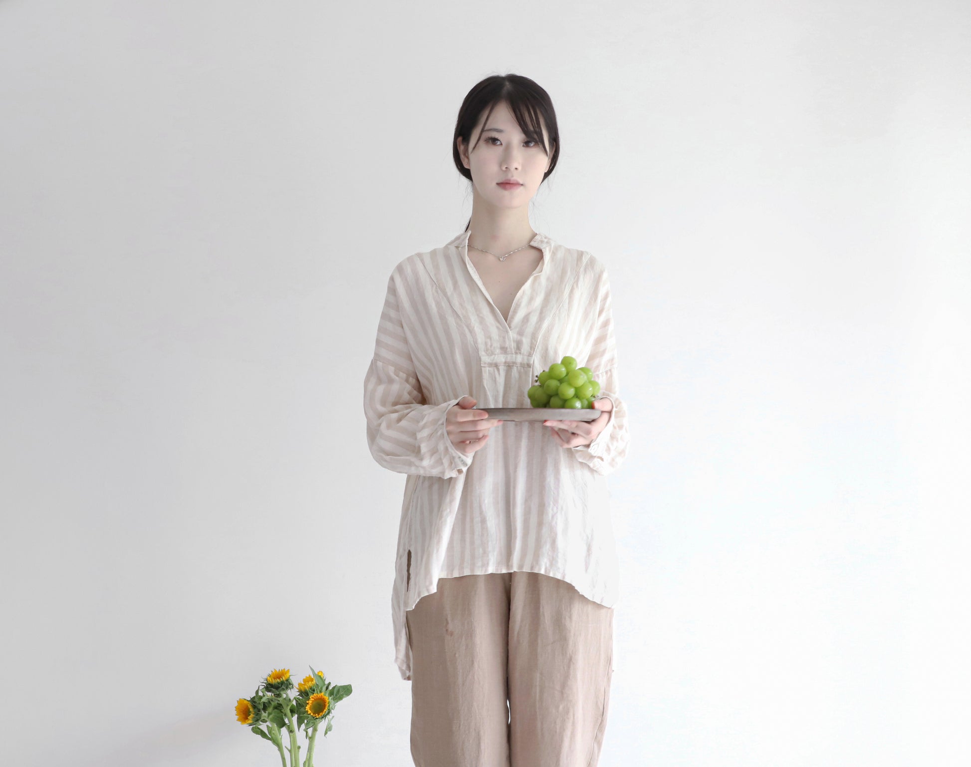 edoa linen striped blouse