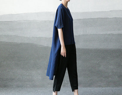 edoa Cracked Mud Silk Tunic Top