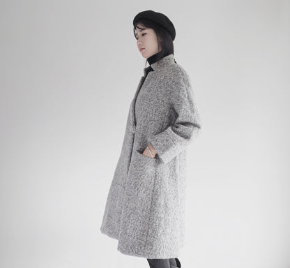 edoa loop-yarns wool trapeze coat