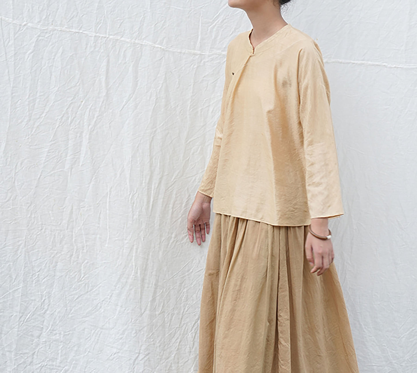 edoa Dupioni Tussah Silk Chinese Blouse