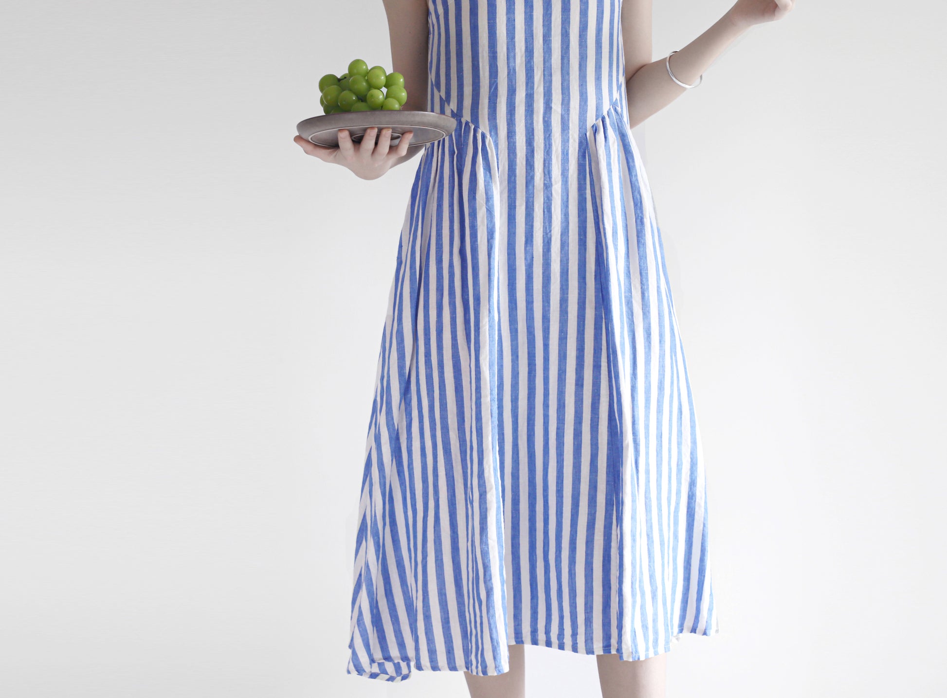 edoa linen striped dress