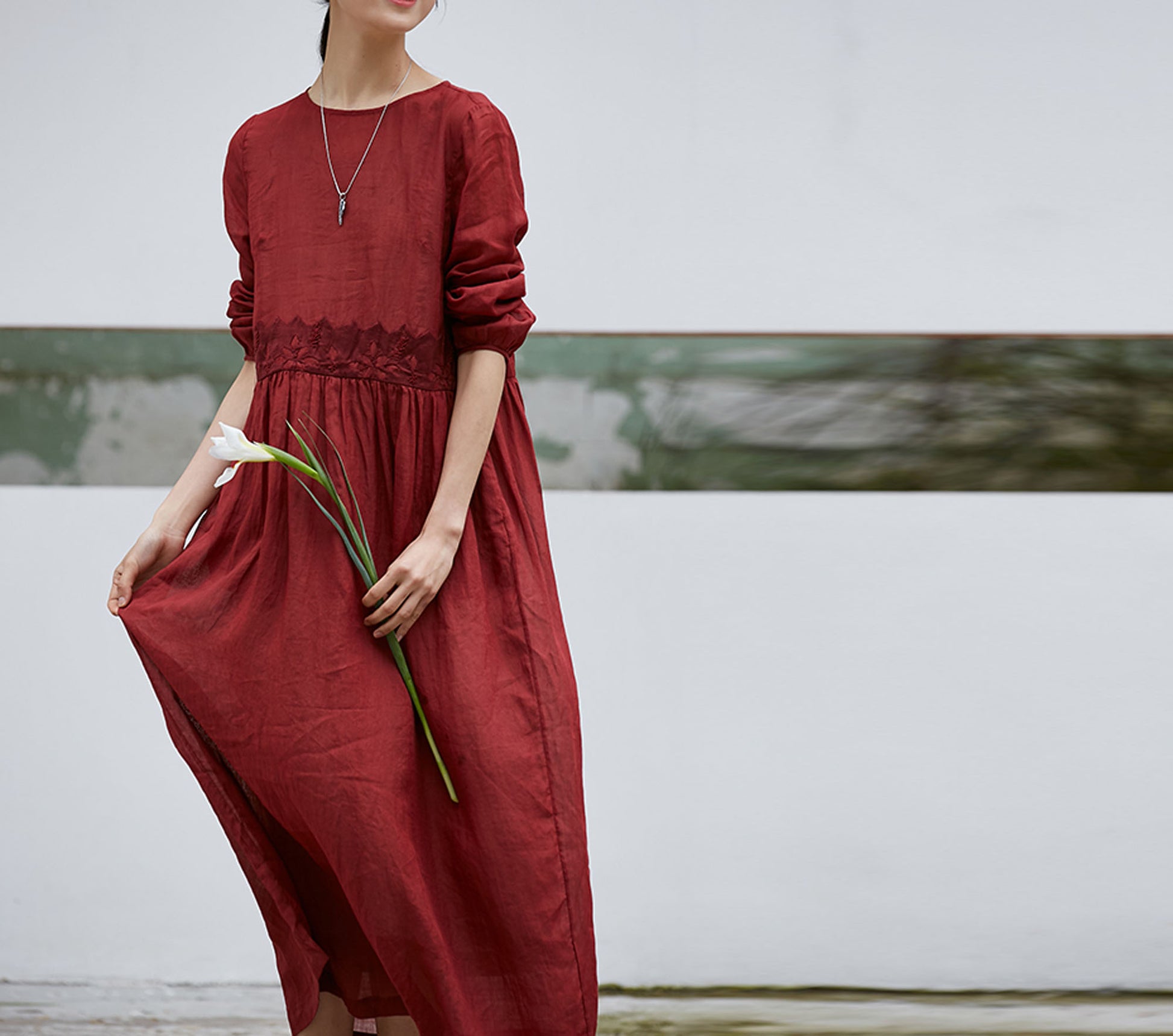 edoa High Counted Ramie Dress