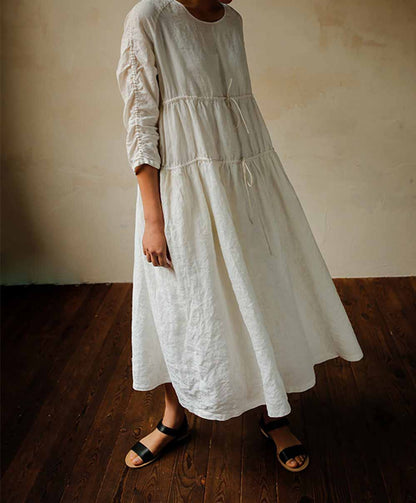 edoa Gathering High Counted Linen Dress