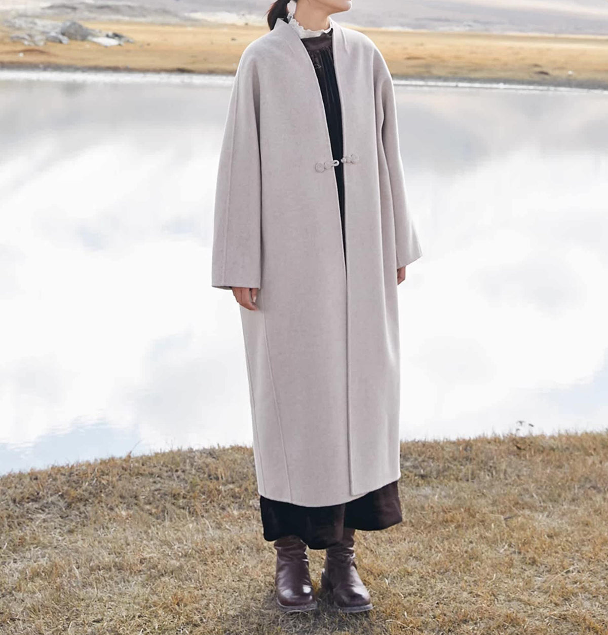 edoa Minimalist Modern Chinese Double Face Wool Coat