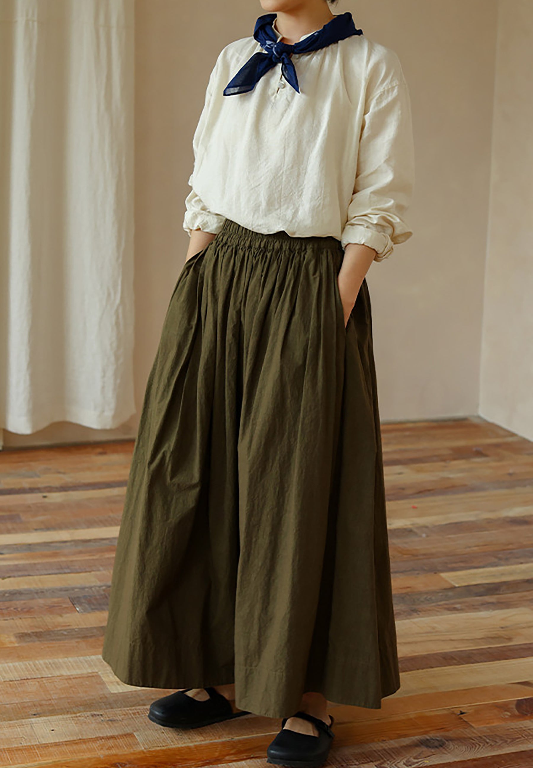edoa Tussah Silk Linen Blend Chines Blouse