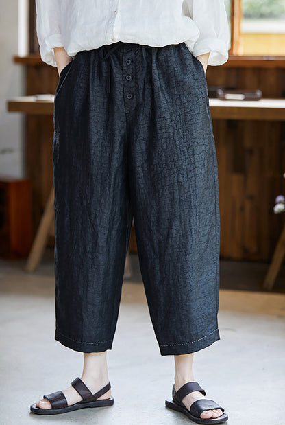 edoa Cracked Mud Silk Tapered Pants