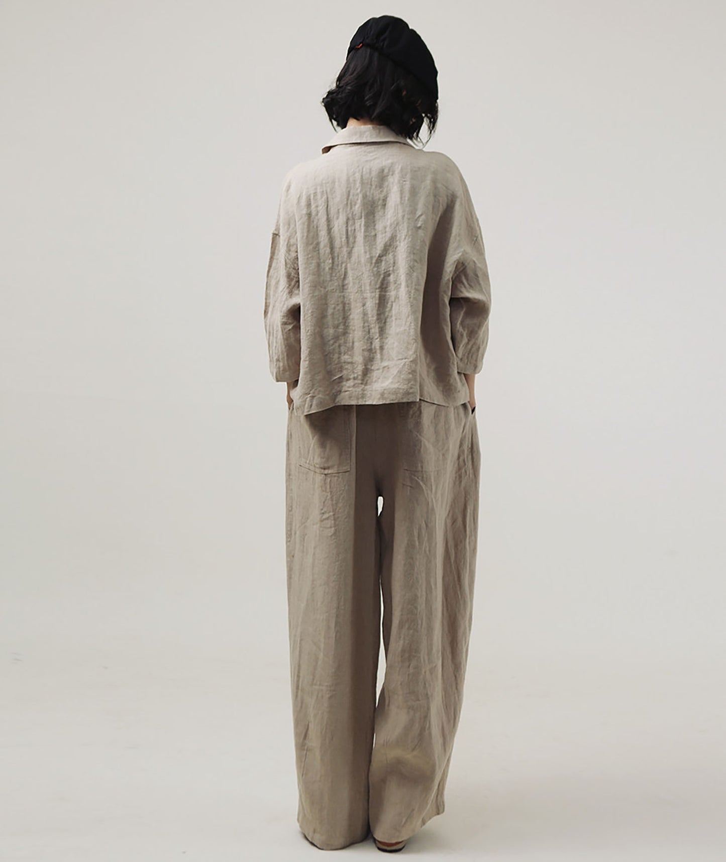 edoa Spring Loose Linen Short Jacket