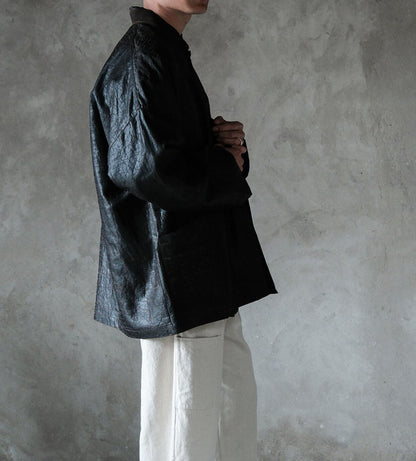 edoa Cracked Mud Silk Haori Jacket