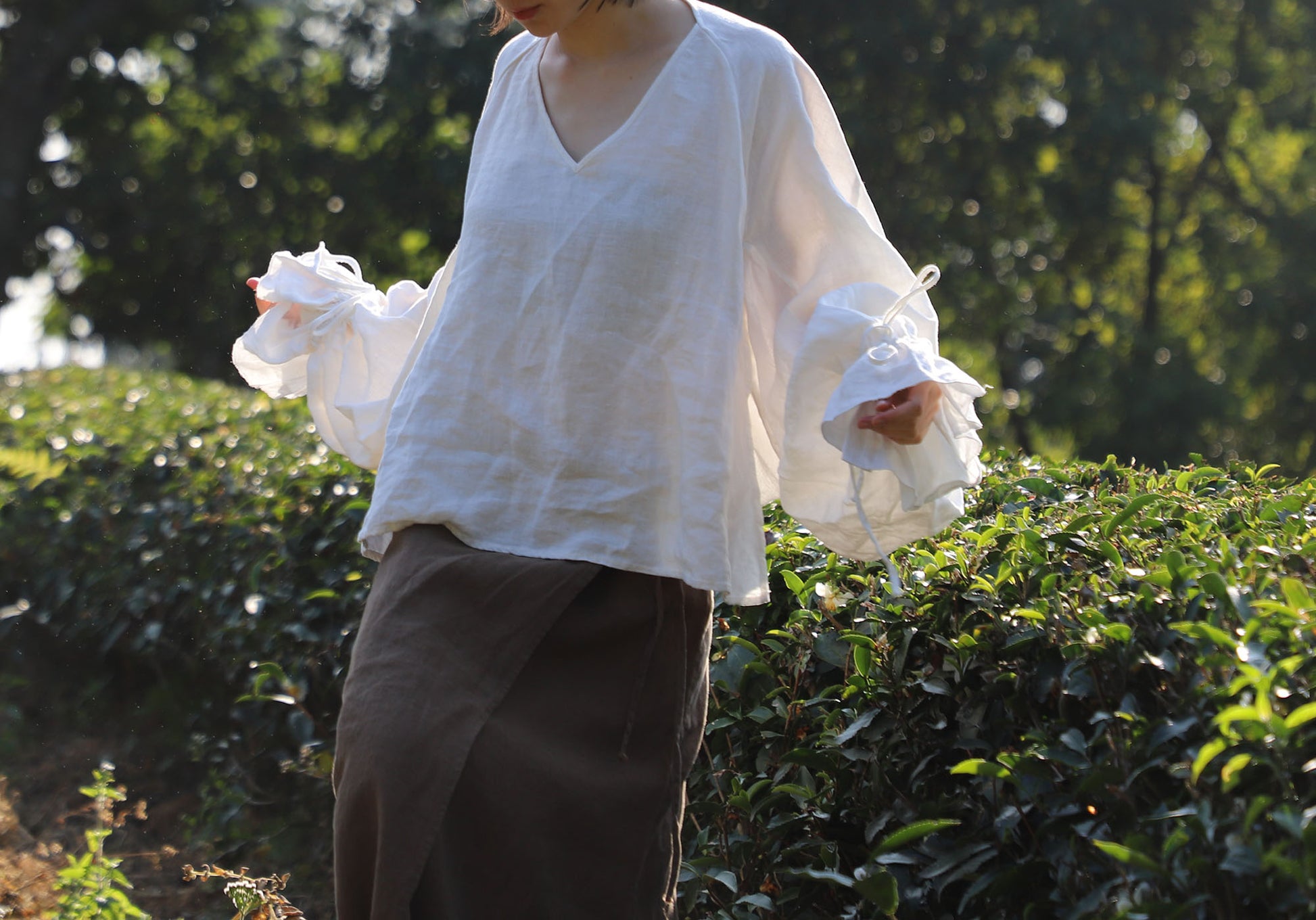 edoa White 18th Century Linen Pirate Shirt