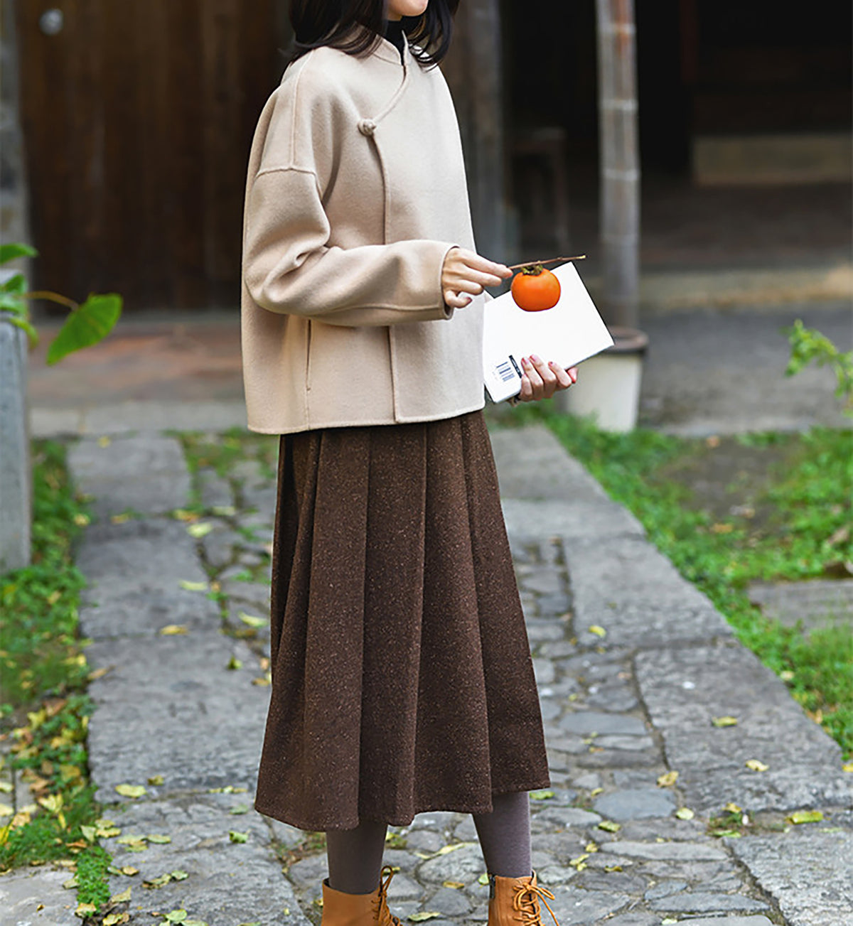 edoa Double Faced Wool Chinese Jacket