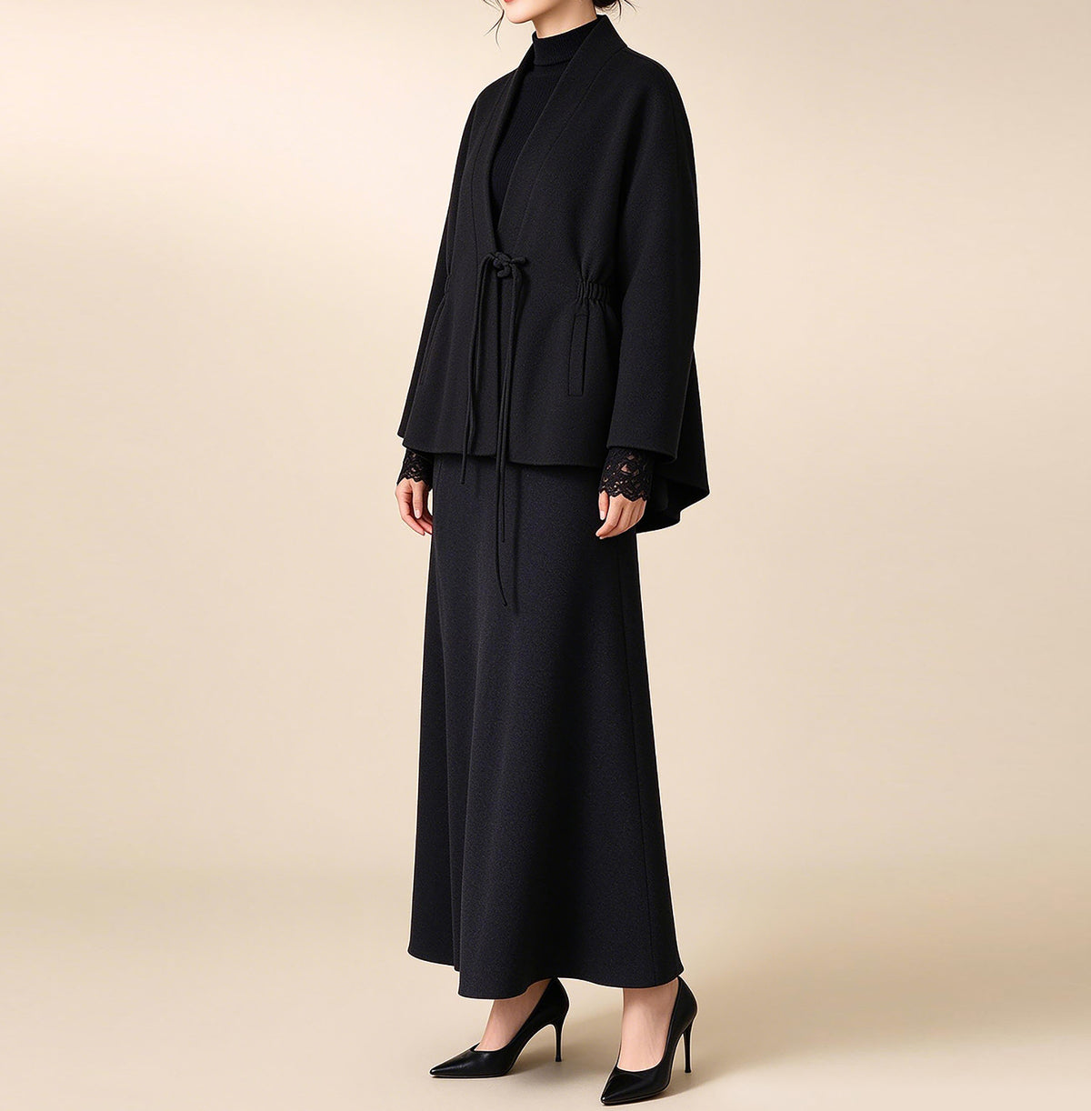 edoa Winter Boiled Wool Chinese Coat