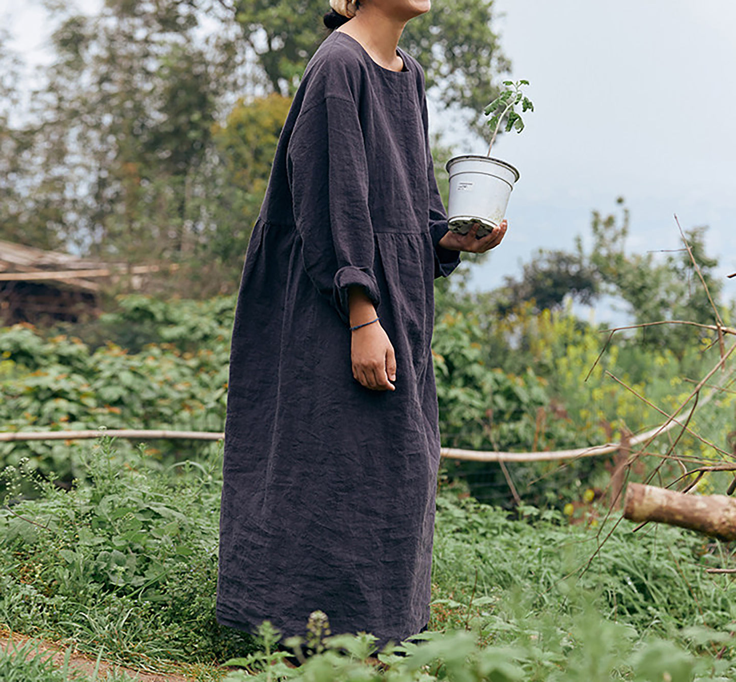 edoa Washed Linen Garden Dress