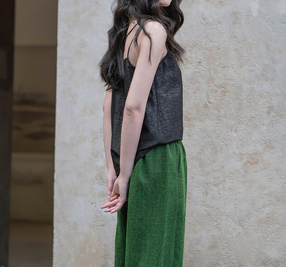 edoa Crackle Mud Silk Cami Top with Double Strap