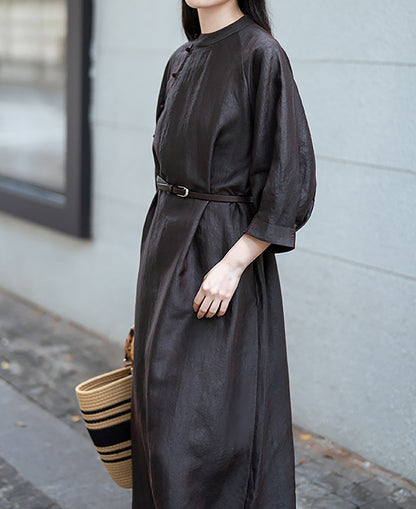 edoa Cracked Mud Silk Full Dress