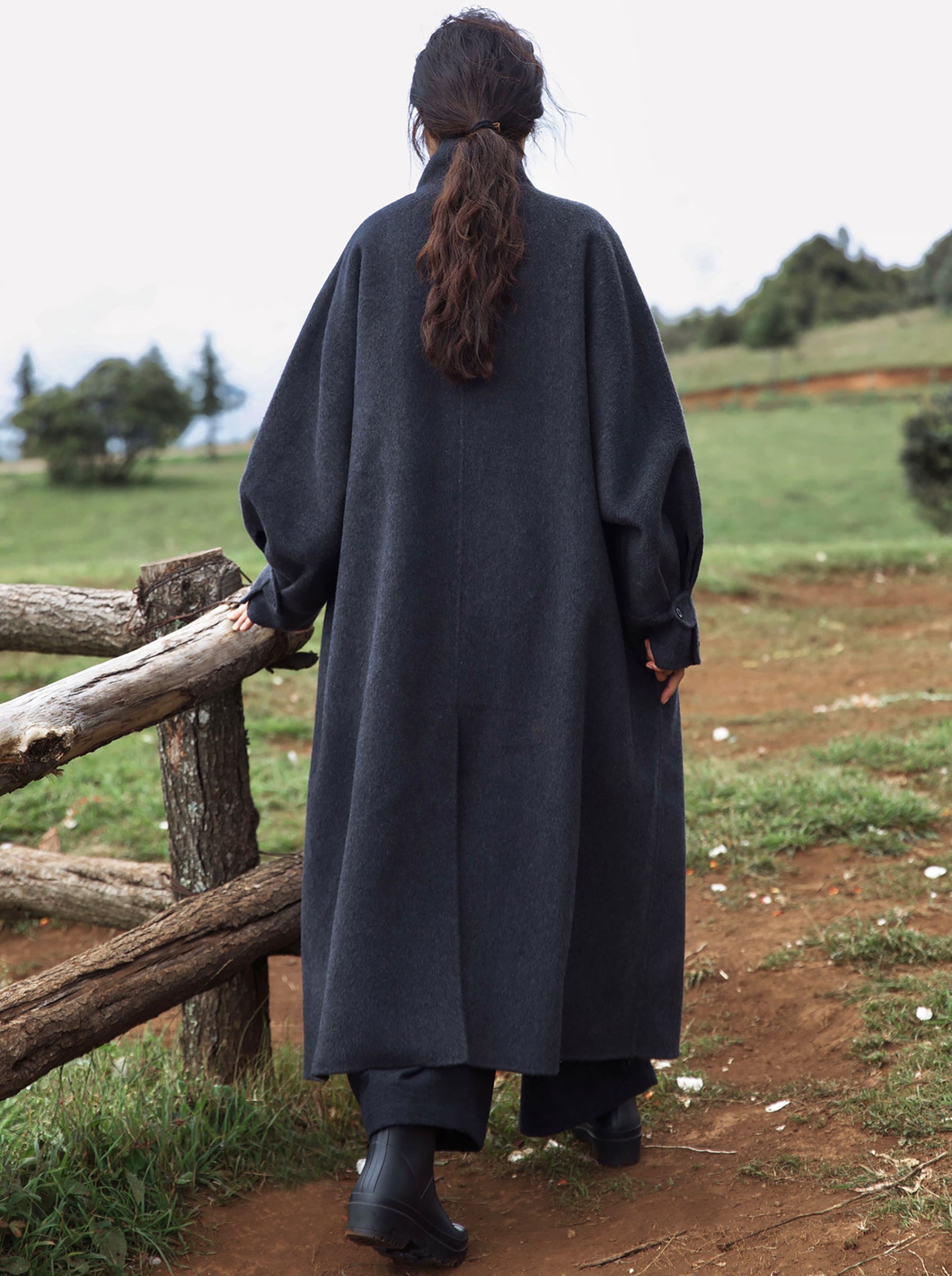edoa Premium Double Faced Alpaca Oversized Coat