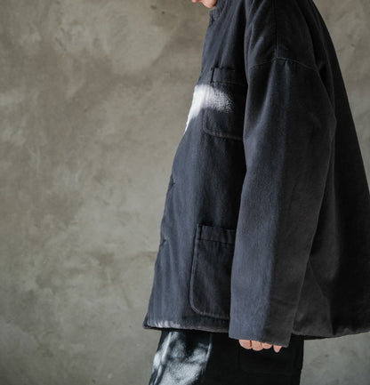 edoa Dark Gray Cotton Twill Padding Jacket