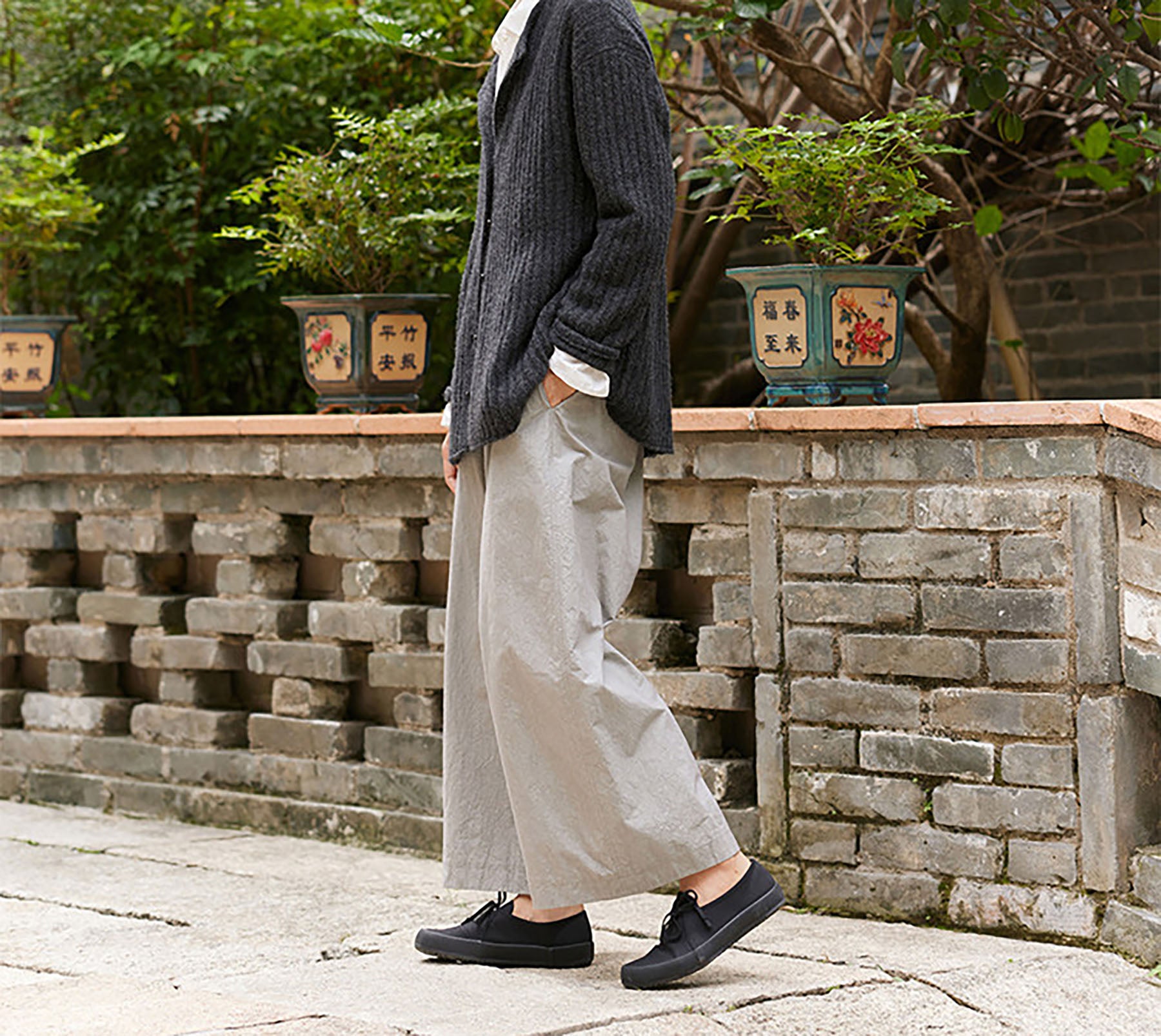 edoa High Density Japanese Cotton Wide Leg Pants
