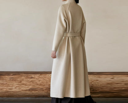edoa Reversible Two-tone Double Faced Alpaca Chinese Coat