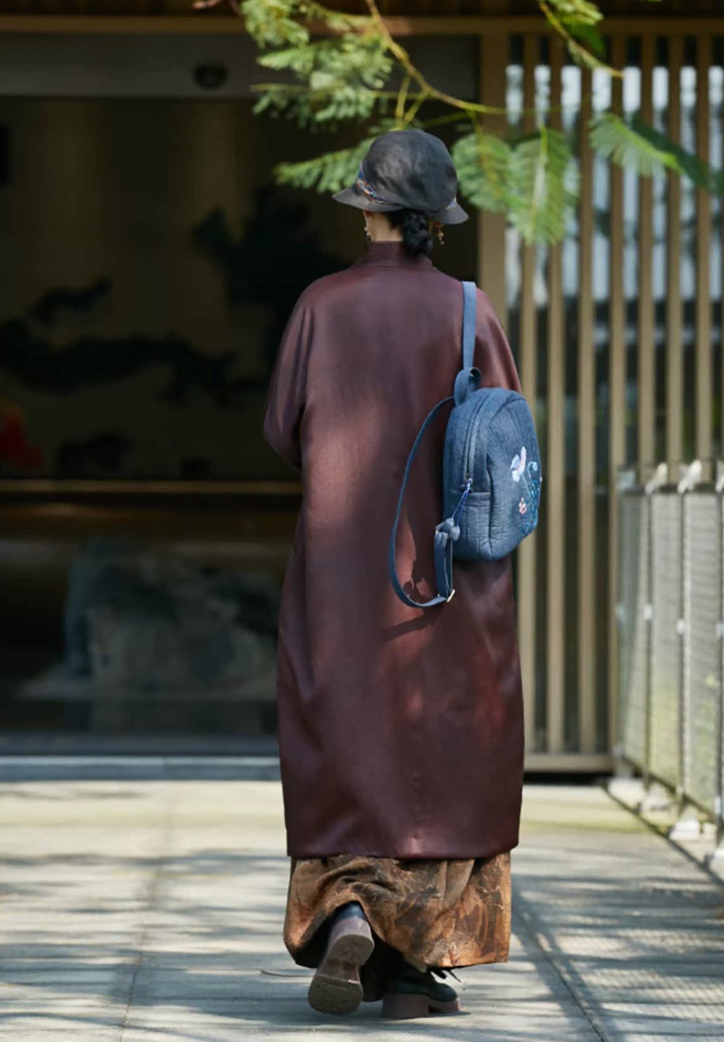 edoa Reversible Double Face Wool and Mud Silk Hanfu Coat 