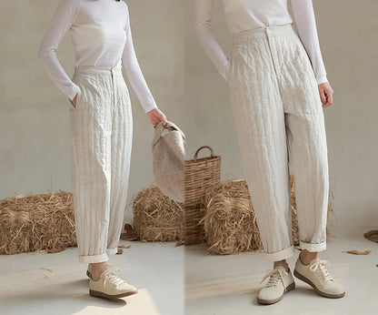 edoa Flax Linen Down Pants