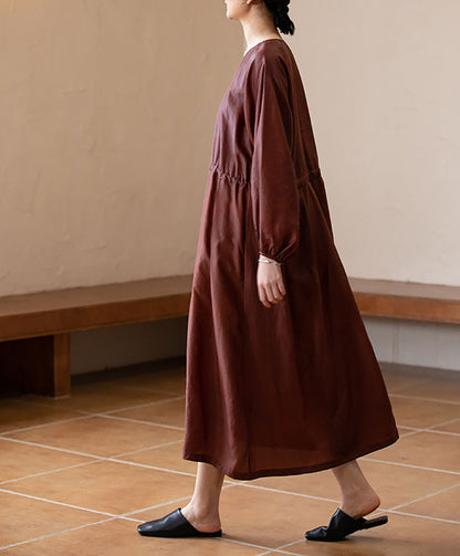edoa Mud Silk Habotai V-Neck Dress