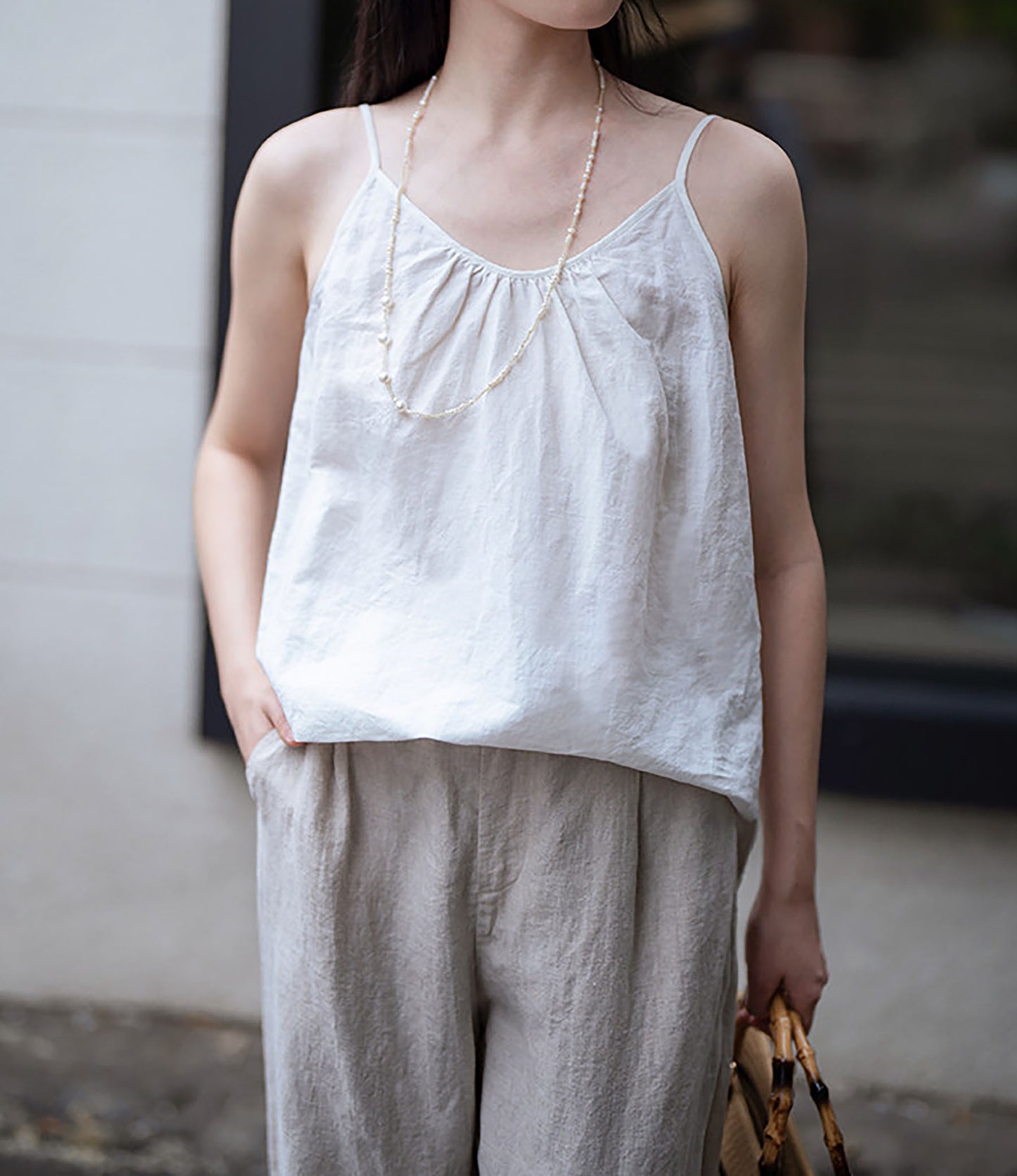 edoa Washed Linen Camisole Top
