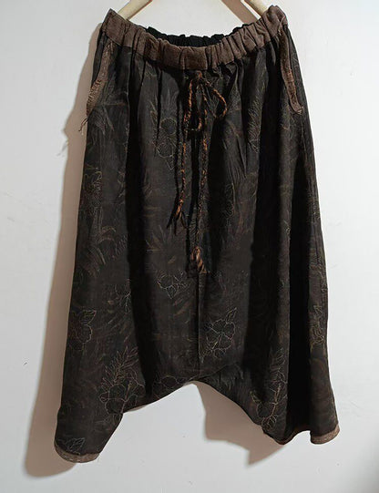 Mud Noil Silk Jacquard Harem Pants pa0170 X317