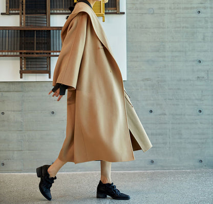 edoa Double Faced Wool Hooded Coat
