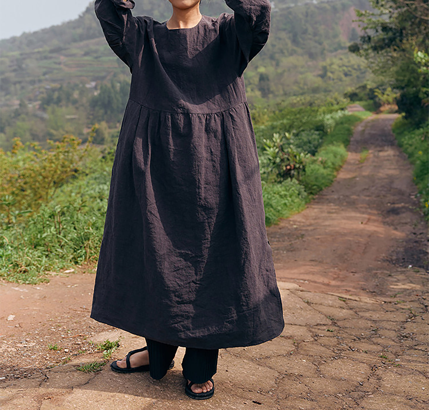 edoa Washed Linen Garden Dress