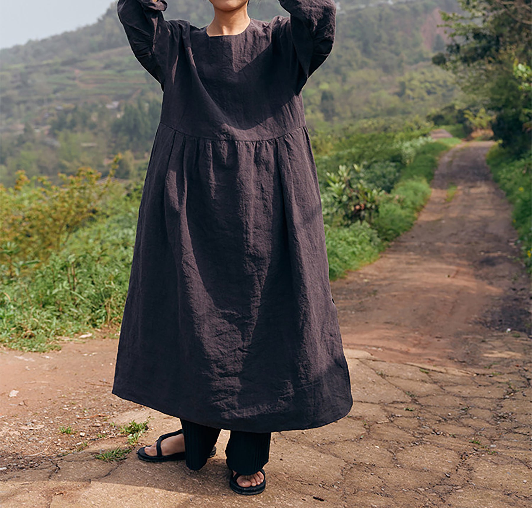 edoa Washed Linen Garden Dress