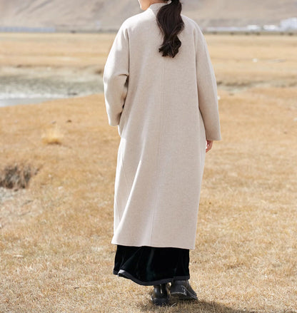 edoa Minimalist Modern Chinese Double Face Wool Coat