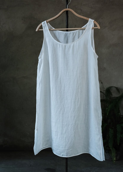 edoa White Long-termism High Count Ramie Tank Top