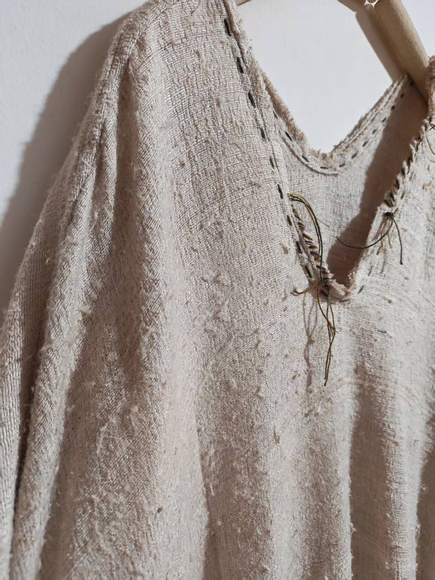 Oversized Natural Tussah Silk Slub Dress dr0391 X326