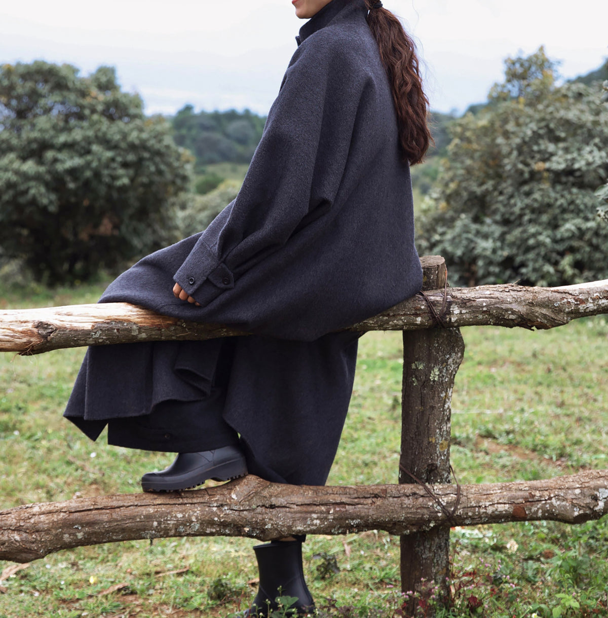 edoa Premium Double Faced Alpaca Oversized Coat