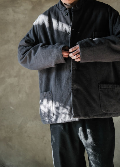 edoa Dark Gray Cotton Twill Padding Jacket