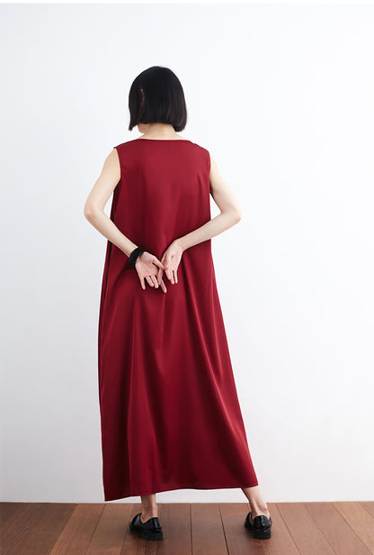 edoa Heavy Weight Mulberry Silk Sleeveless Dress